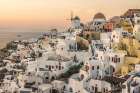 Windmills at Sunset, Santorini, Greece Art Print